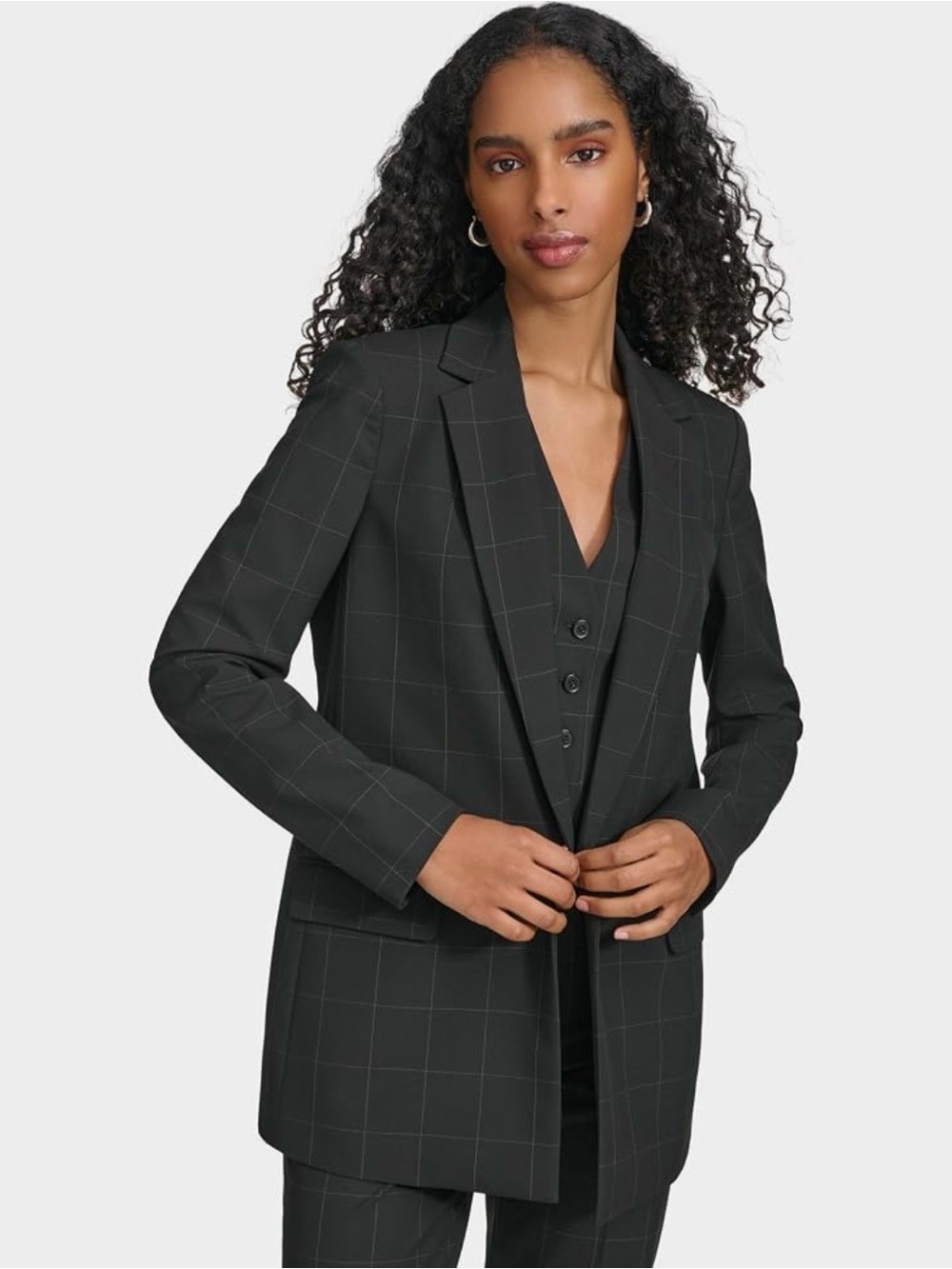 Calvin Klein Black Windowpane Blazer